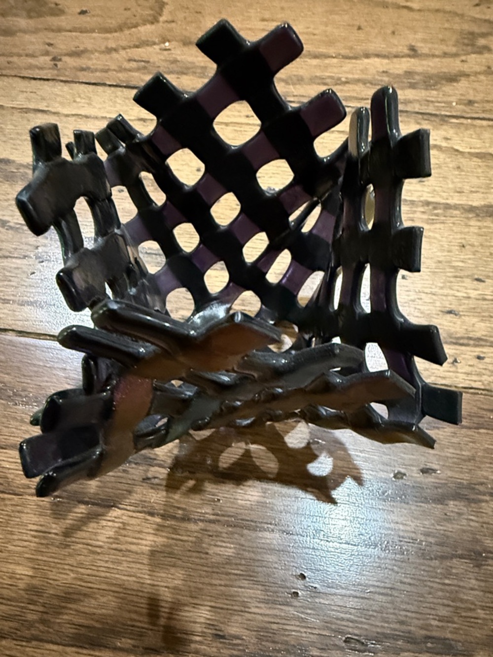 Iridescent Lattice Glass Vase - Multicolor